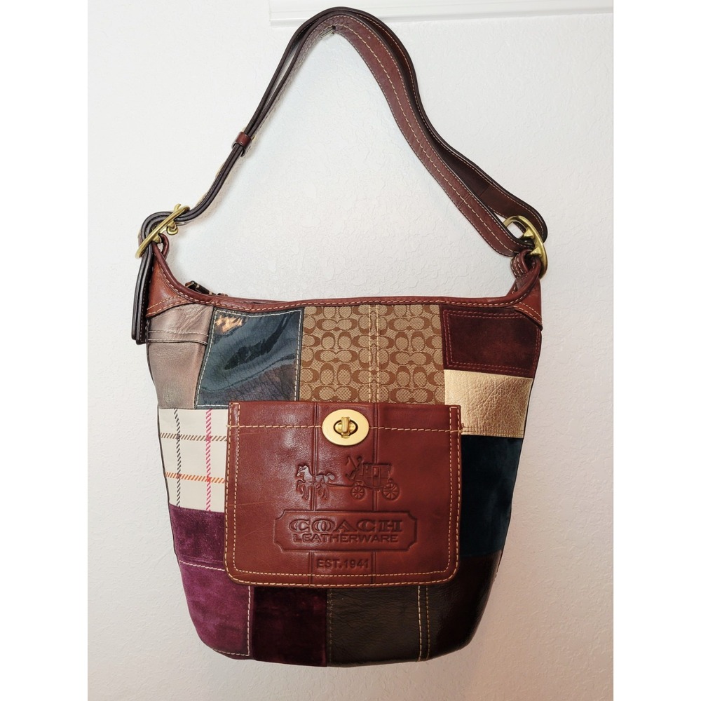 Vtg Coach Bleecker Legacy Patchwork Shoulder Bag Purse Hobo Boho - Read